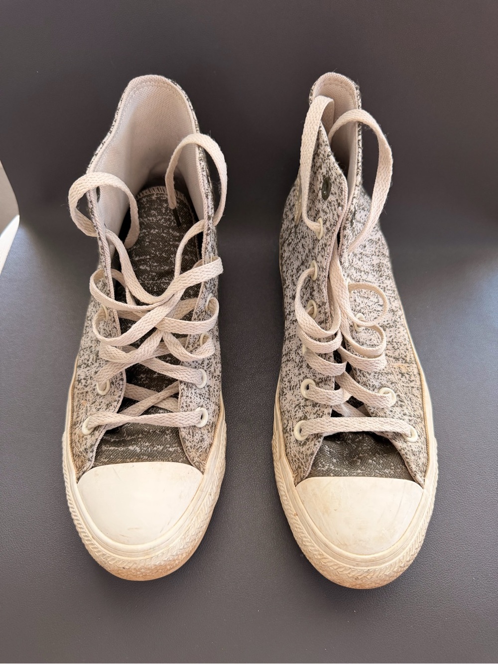 Converse High-Top Knit Sneakers 🫒 olive green details and White